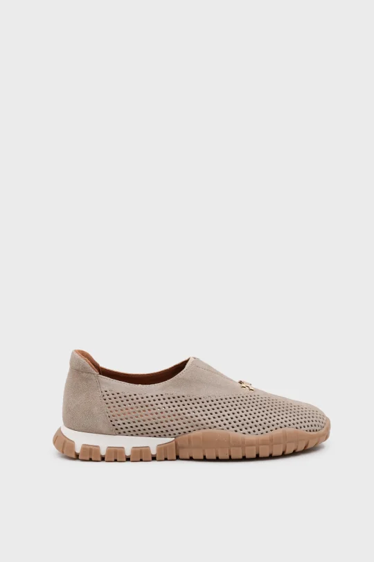 SKS-096 Bej Süet Kadın Sneaker