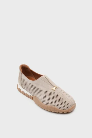 SKS-096 Bej Süet Kadın Sneaker