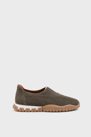SKS-096 Haki Süet Kadın Sneaker