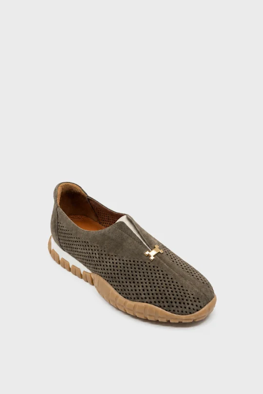 SKS-096 Haki Süet Kadın Sneaker