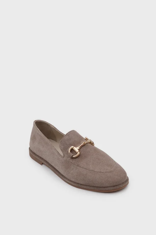 SKL-077 Bej Süet Kadın Loafer
