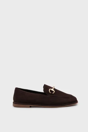 SKL-077 Kahverengi Süet Kadın Loafer