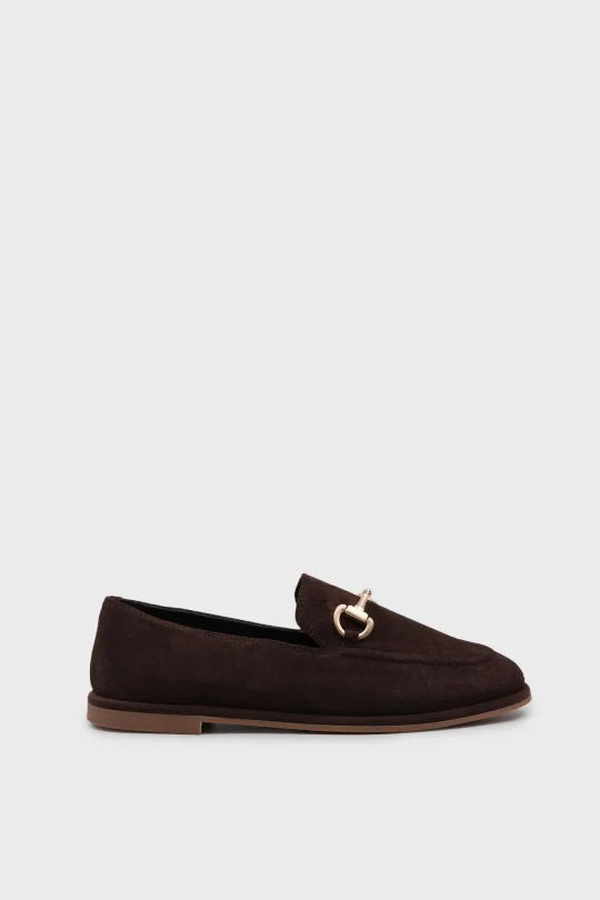 SKL-077 Kahverengi Süet Kadın Loafer