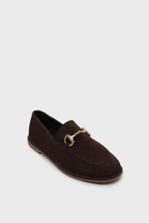 SKL-077 Kahverengi Süet Kadın Loafer