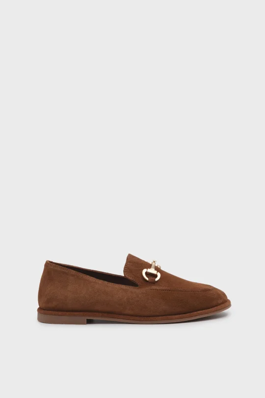 SKL-077 Koyu Taba Süet Kadın Loafer