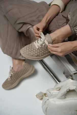 SKS-097 Vizon Nubuk Kadın Sneaker