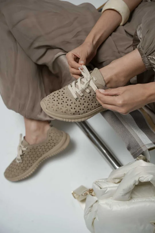 SKS-097 Vizon Nubuk Kadın Sneaker
