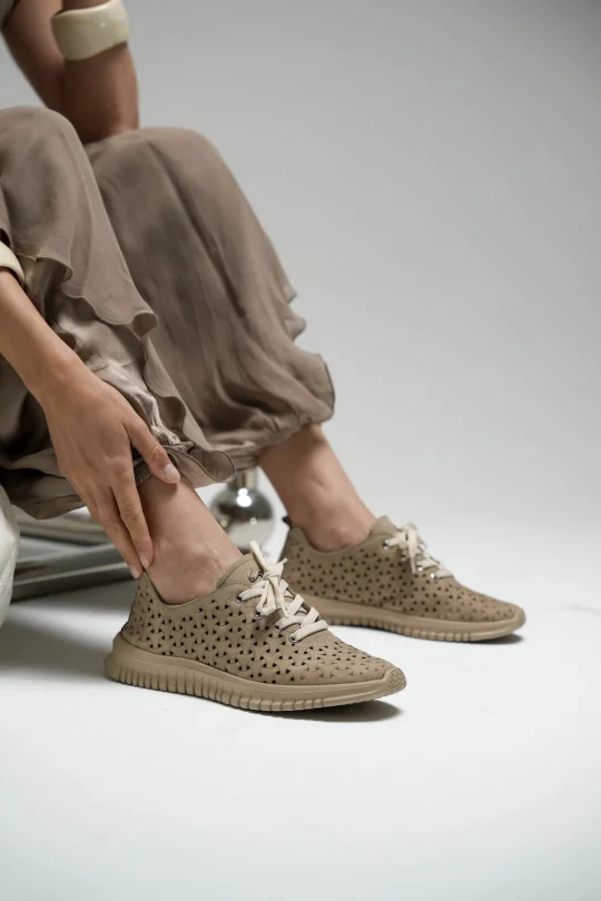 SKS-097 Vizon Nubuk Kadın Sneaker