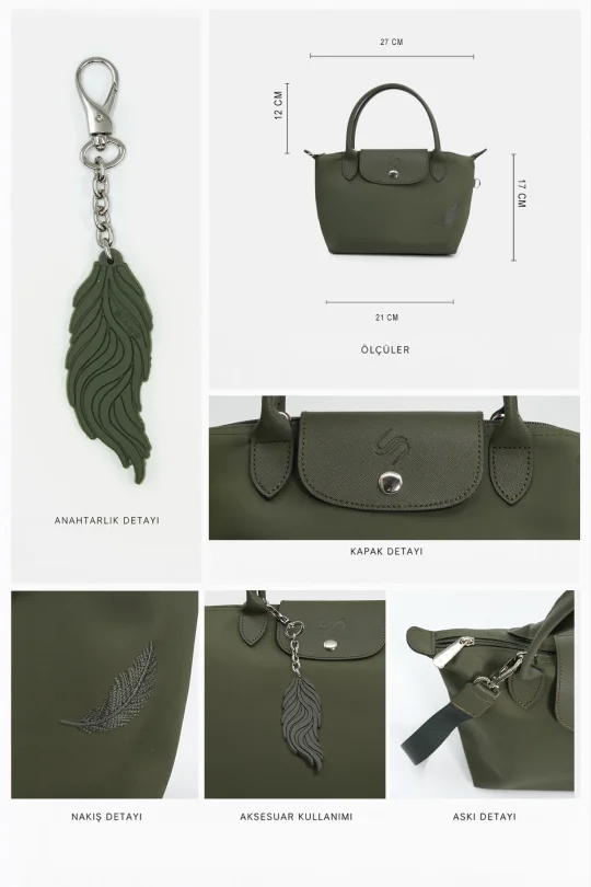 SCO-076 Yeşil PIUMA MINI KADIN OMUZ ÇANTASI