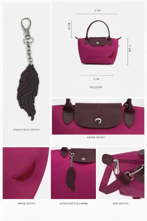 SCO-076 Bordo PIUMA MINI KADIN OMUZ ÇANTASI