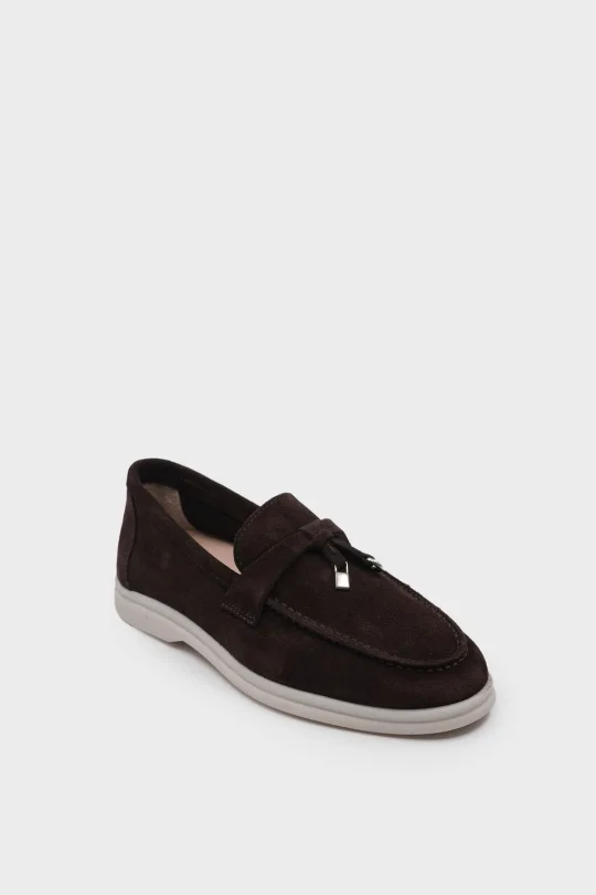 SKL-083 Kahverengi Süet Kadın Loafer