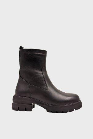 SKB-135 Siyah Deri Kadın Bot