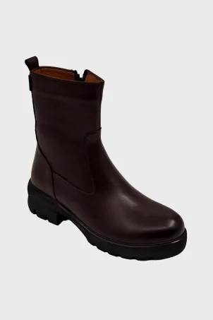 SKB-135 Kahverengi Deri Kadın Bot