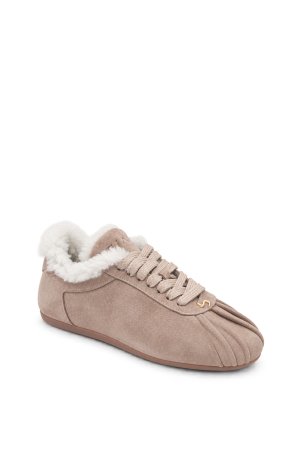 SKS-104 Bej Süet Kadın Sneaker