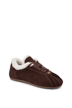 SKS-104 Kahverengi Süet Kadın Sneaker