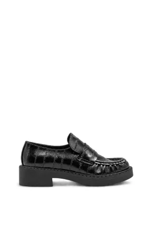 SKL-088 Siyah Croco Kadın Loafer