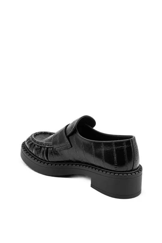 SKL-088 Siyah Croco Kadın Loafer